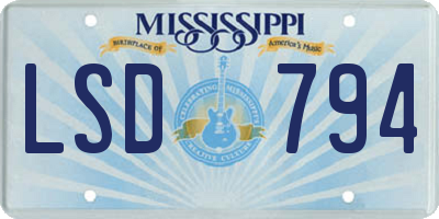MS license plate LSD794
