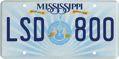 MS license plate LSD800
