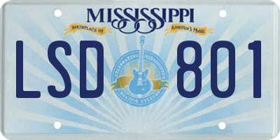 MS license plate LSD801