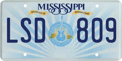 MS license plate LSD809