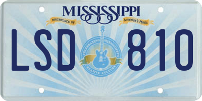 MS license plate LSD810