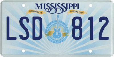 MS license plate LSD812