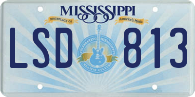 MS license plate LSD813