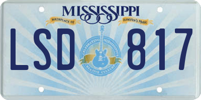 MS license plate LSD817