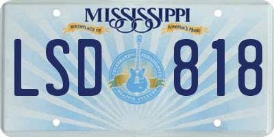 MS license plate LSD818