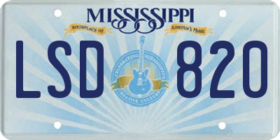 MS license plate LSD820