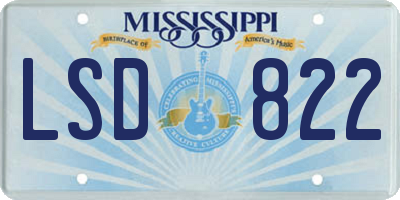 MS license plate LSD822