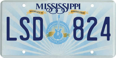 MS license plate LSD824