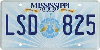 MS license plate LSD825