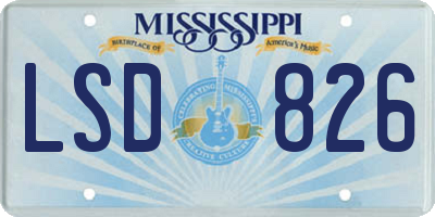 MS license plate LSD826