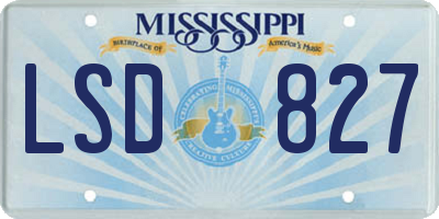 MS license plate LSD827