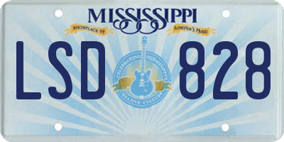 MS license plate LSD828