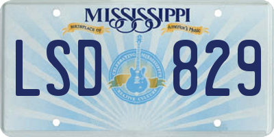 MS license plate LSD829
