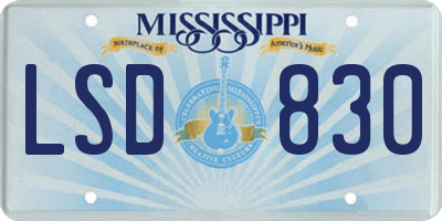 MS license plate LSD830