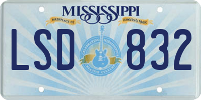MS license plate LSD832