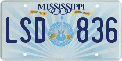 MS license plate LSD836