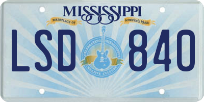 MS license plate LSD840