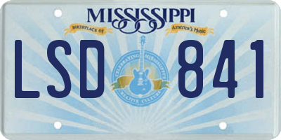 MS license plate LSD841