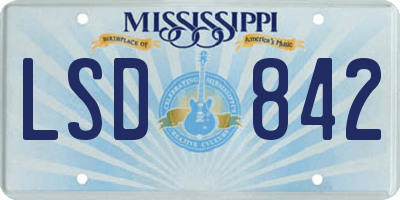 MS license plate LSD842