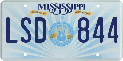 MS license plate LSD844