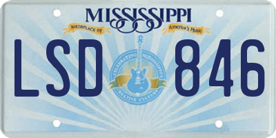 MS license plate LSD846