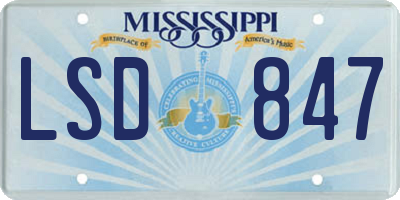 MS license plate LSD847
