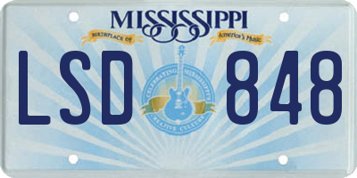 MS license plate LSD848