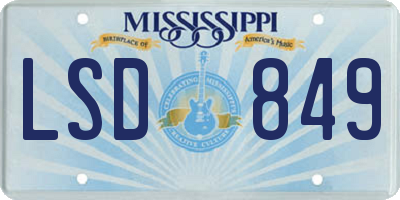 MS license plate LSD849