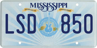 MS license plate LSD850