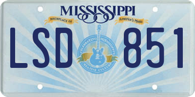 MS license plate LSD851