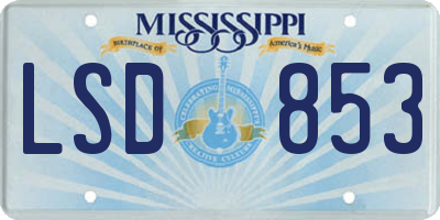 MS license plate LSD853