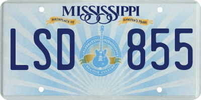 MS license plate LSD855