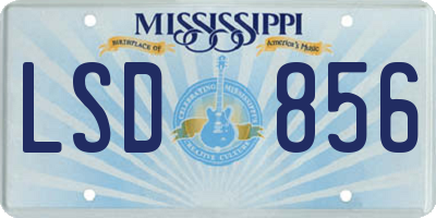 MS license plate LSD856