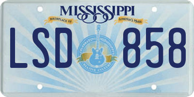 MS license plate LSD858
