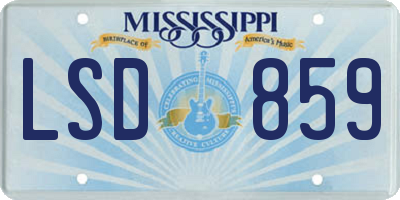 MS license plate LSD859