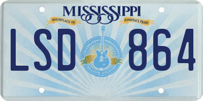 MS license plate LSD864