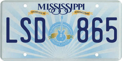 MS license plate LSD865