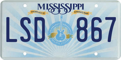 MS license plate LSD867