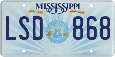MS license plate LSD868