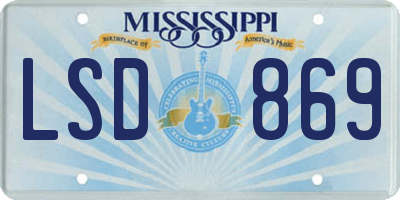 MS license plate LSD869