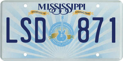 MS license plate LSD871