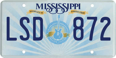 MS license plate LSD872
