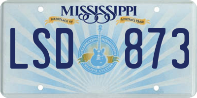 MS license plate LSD873