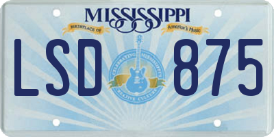 MS license plate LSD875