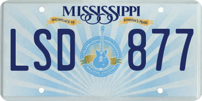 MS license plate LSD877