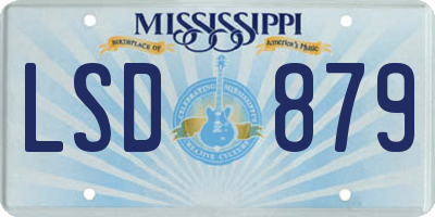 MS license plate LSD879