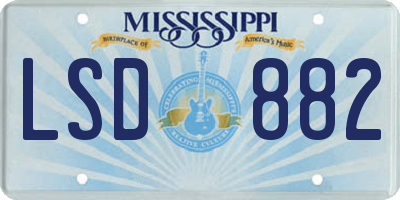MS license plate LSD882