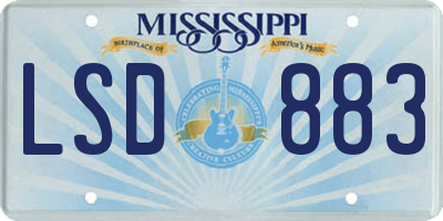 MS license plate LSD883
