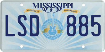 MS license plate LSD885