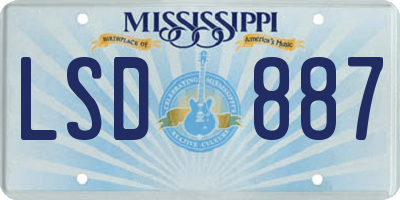 MS license plate LSD887